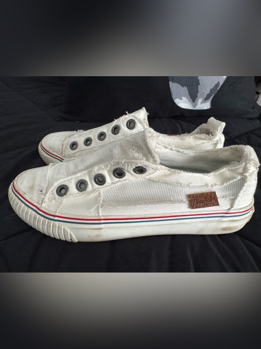 Blowfish White Canvas Slip-On Sneakers